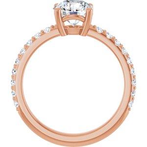10K Rose Gold 7 mm Round Ring Mounting – image 3