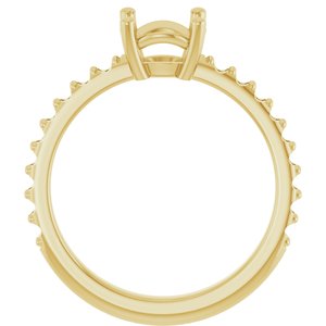 14K Yellow Gold 7 mm Round Ring Mounting – image 4