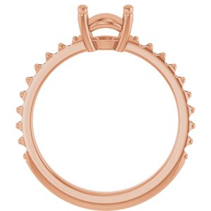 10K Rose Gold 7 mm Round Ring Mounting – image 4