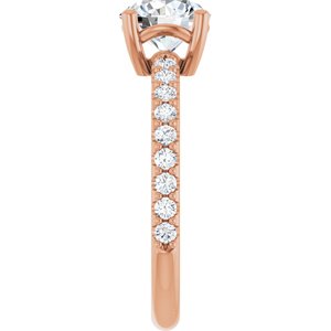 18K Rose Gold 7 mm Round Ring Mounting – image 7