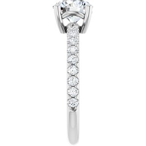 14K White Gold 7 mm Round Ring Mounting – image 7