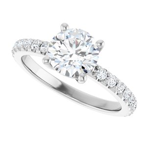 14K White Gold 7 mm Round Ring Mounting – image 8