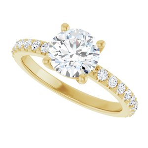 18K Yellow Gold 7 mm Round Ring Mounting – image 8