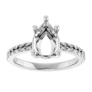 Continuum Sterling Silver 10x7 mm Pear Ring Mounting – image 6