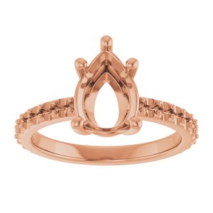 18K Rose Gold 10x7 mm Pear Ring Mounting – image 6