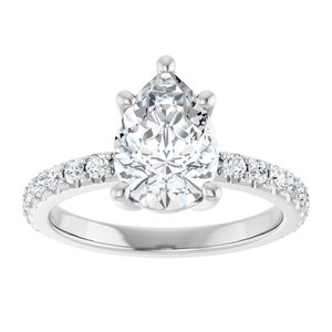 Sterling Silver 10x7 mm Pear Ring Mounting – image 5