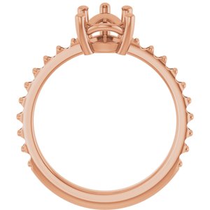 10K Rose Gold 10x7 mm Pear Ring Mounting – image 4