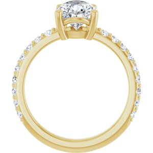 14K Yellow Gold 10x7 mm Pear Ring Mounting – image 3