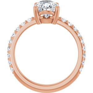 18K Rose Gold 10x7 mm Pear Ring Mounting – image 3