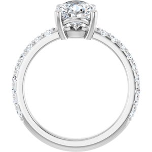 14K White Gold 10x7 mm Pear Ring Mounting – image 3