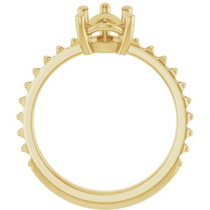 14K Yellow Gold 10x7 mm Pear Ring Mounting – image 4
