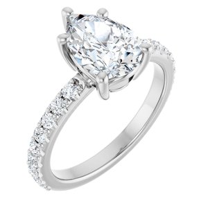 Continuum Sterling Silver 10x7 mm Pear Ring Mounting