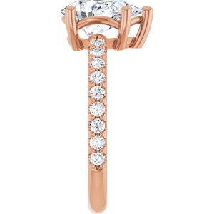 10K Rose Gold 10x7 mm Pear Ring Mounting – image 7