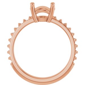 10K Rose Gold 8 mm Round Ring Mounting – image 4