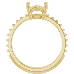 18K Yellow Gold 8 mm Round Ring Mounting – image 4