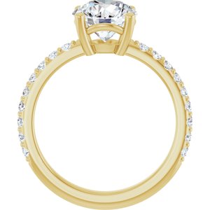 14K Yellow Gold 8 mm Round Ring Mounting – image 3