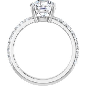 18K White Gold 8 mm Round Ring Mounting – image 3