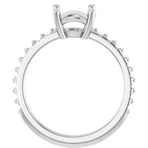 14K X1 White Gold 8 mm Round Ring Mounting – image 4