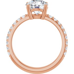 14K Rose Gold 8 mm Round Ring Mounting – image 3