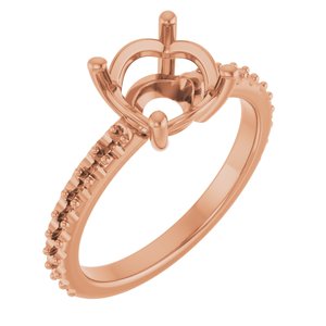10K Rose Gold 8 mm Round Ring Mounting – image 2