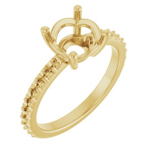 18K Yellow Gold 8 mm Round Ring Mounting – image 2