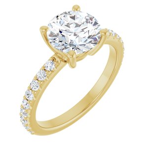 10K Yellow Gold 8 mm Round Ring Mounting