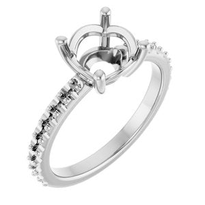 10K White Gold 8 mm Round Ring Mounting – image 2