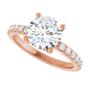 10K Rose Gold 8 mm Round Ring Mounting – image 8