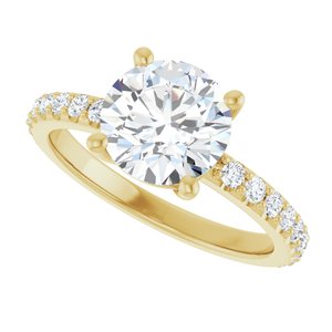 14K Yellow Gold 8 mm Round Ring Mounting – image 8