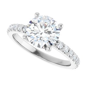 10K White Gold 8 mm Round Ring Mounting – image 8
