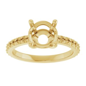 14K Yellow Gold 8 mm Round Ring Mounting – image 6
