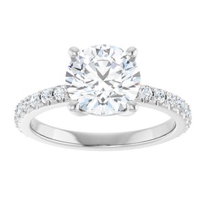 14K White Gold 8 mm Round Ring Mounting – image 5