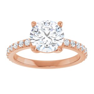 14K Rose Gold 8 mm Round Ring Mounting – image 5