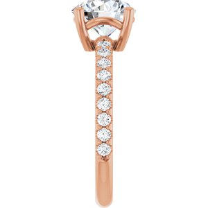 10K Rose Gold 8 mm Round Ring Mounting – image 7