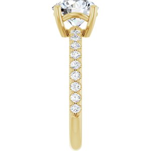 18K Yellow Gold 8 mm Round Ring Mounting – image 7