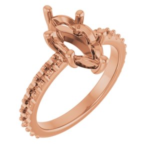 10K Rose Gold 12x6 mm Marquise Ring Mounting – image 2
