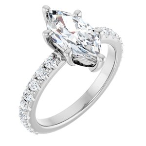 Continuum Sterling Silver 12x6 mm Marquise Ring Mounting