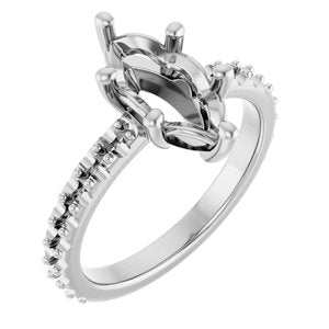 Platinum 12x6 mm Marquise Ring Mounting – image 2