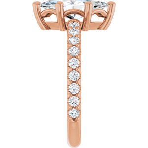 14K Rose Gold 12x6 mm Marquise Ring Mounting – image 7