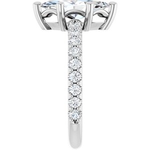 14K White Gold 12x6 mm Marquise Ring Mounting – image 7