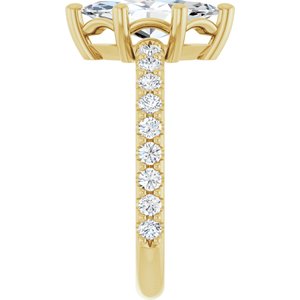 10K Yellow Gold 12x6 mm Marquise Ring Mounting – image 7