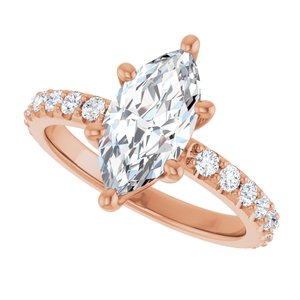 10K Rose Gold 12x6 mm Marquise Ring Mounting – image 8