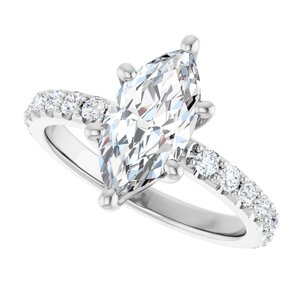 Continuum Sterling Silver 12x6 mm Marquise Ring Mounting – image 8