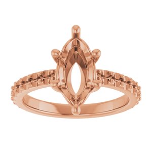 10K Rose Gold 12x6 mm Marquise Ring Mounting – image 6