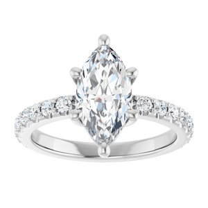 Continuum Sterling Silver 12x6 mm Marquise Ring Mounting – image 5