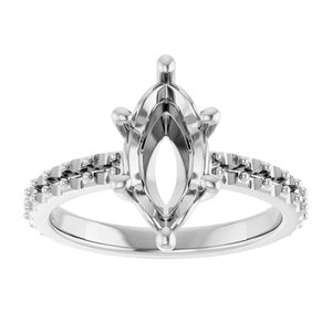 Continuum Sterling Silver 12x6 mm Marquise Ring Mounting – image 6