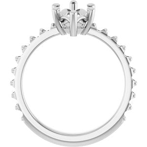 14K X1 White Gold 12x6 mm Marquise Ring Mounting – image 4
