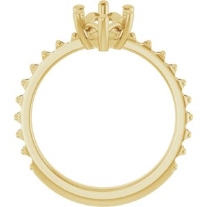 10K Yellow Gold 12x6 mm Marquise Ring Mounting – image 4