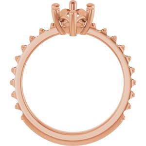 18K Rose Gold 12x6 mm Marquise Ring Mounting – image 4