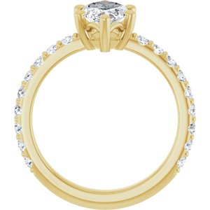 14K Yellow Gold 12x6 mm Marquise Ring Mounting – image 3